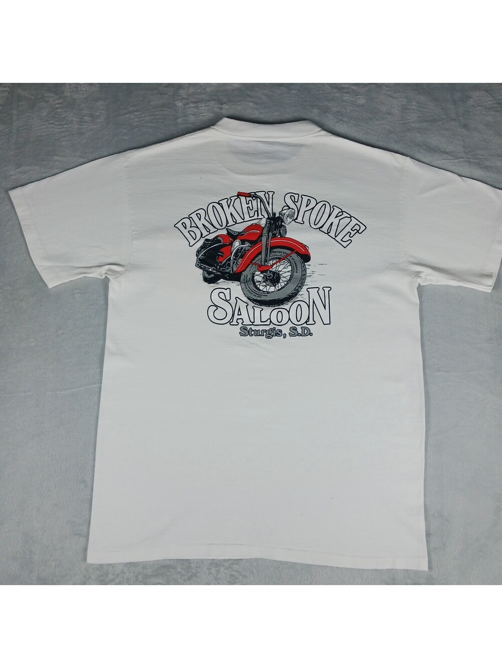 Vintage Broken Spoke Saloon Pocket Large T-Shirt 1992 Single Stitch Motorcycle